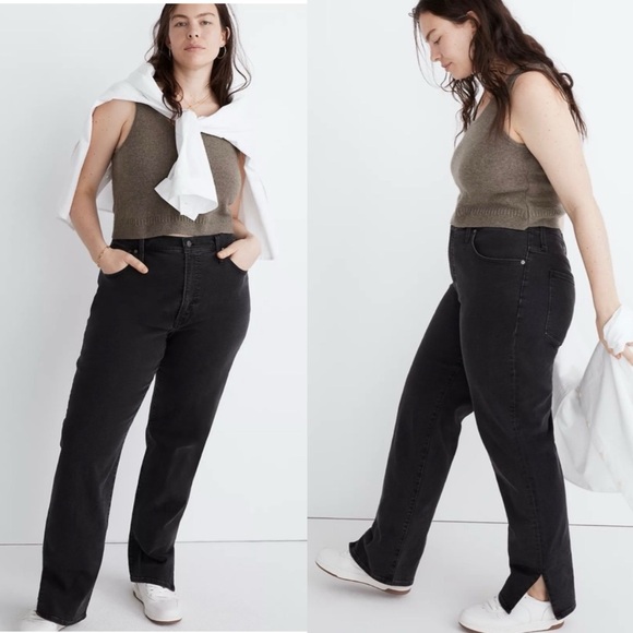 MADEWELL Perfect Vintage Straight Leg Jean in Nela Wash Split-Hem Denim … - Picture 1 of 16